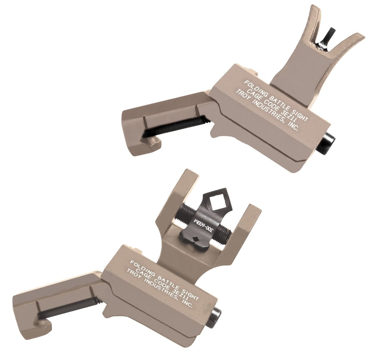 Troy Tritium 45deg Flip Up Offset Sight Set, M4 Front & Dioptic Rear