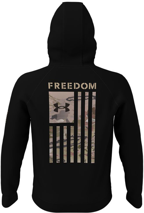 Under Armour mens Freedom Flag Fleece Hoodie, (002) Black / / None, X-Small  at  Men's Clothing store