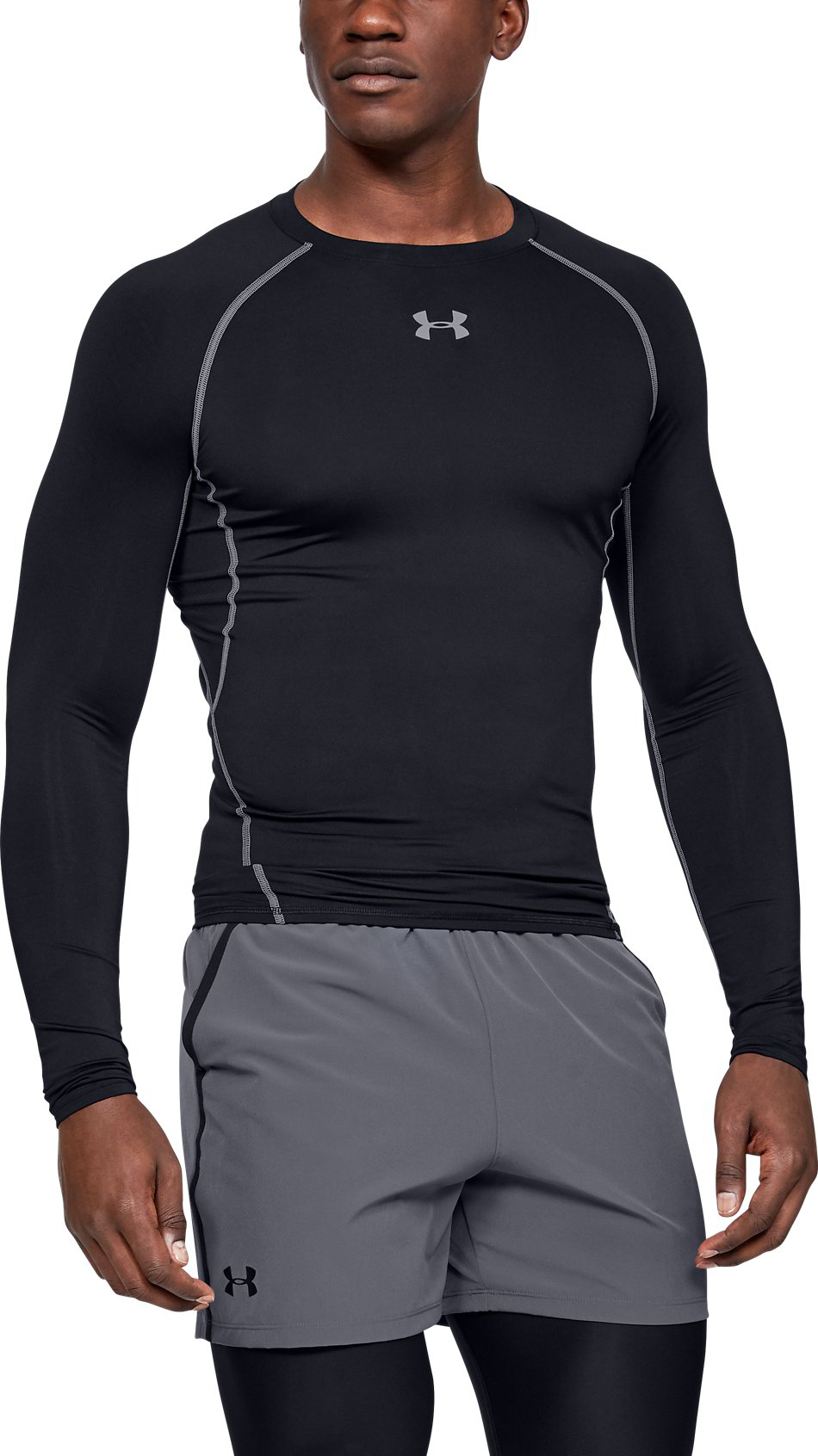 Under Armour Mens HeatGear Armour Long Sleeve Compression Top - White