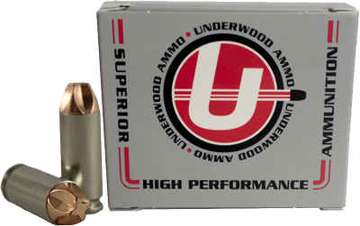 Underwood Ammo 10mm Auto 115 Grain Xtreme Defender Solid Monolithic Nickel Plated Brass Cased Pistol Ammunition