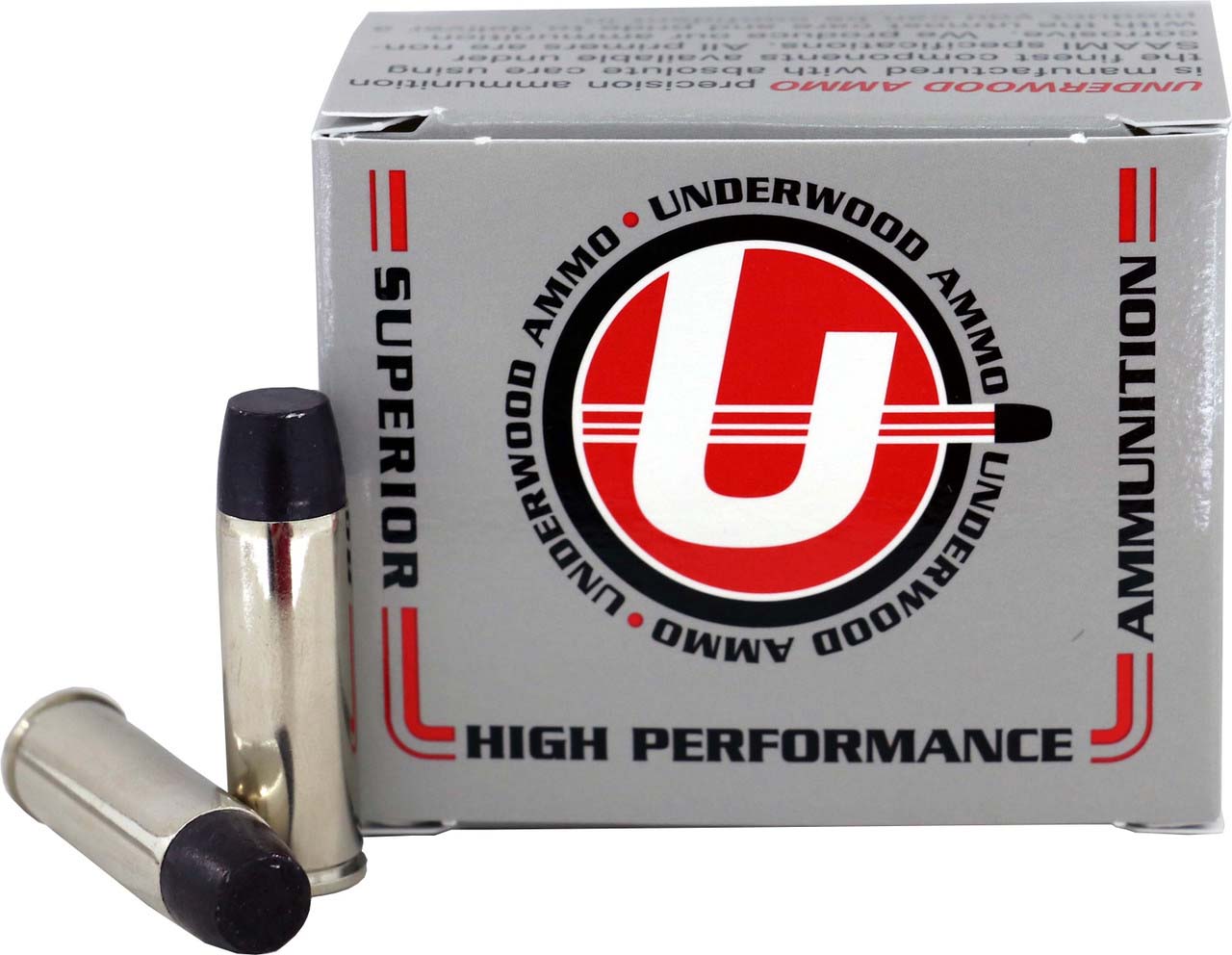 Underwood Ammo .41 Remington Magnum 265 Grain Coated Hard Cast Nickel Plated Brass Cased Pistol Ammunition