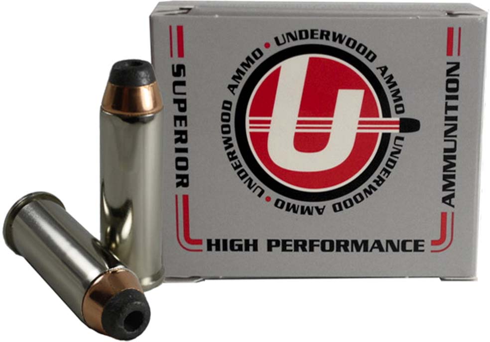 Underwood Ammo .44 Remington Magnum 200 Grain Jacketed Hollow Point Nickel Plated Brass Cased Pistol Ammunition