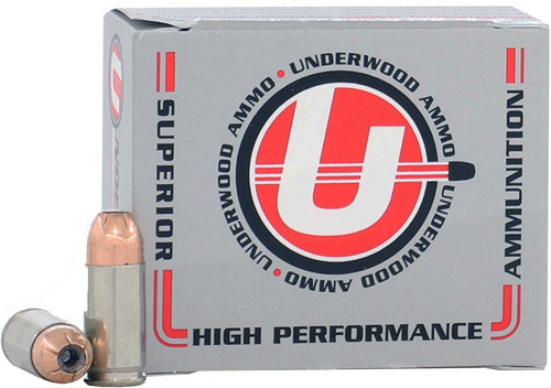 Underwood Ammo .45 ACP +P 185 Grain Jacketed Hollow Point Nickel Plated Brass Cased Pistol Ammunition