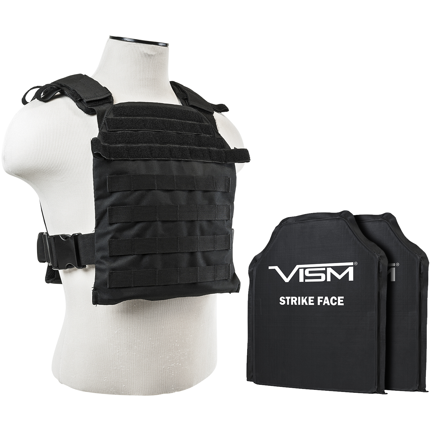 PLATE CARRIER VEST WITH 2 BODY ARMOR LEVEL 3 UHMWPE BALLISTIC SOFT PANEL TAN