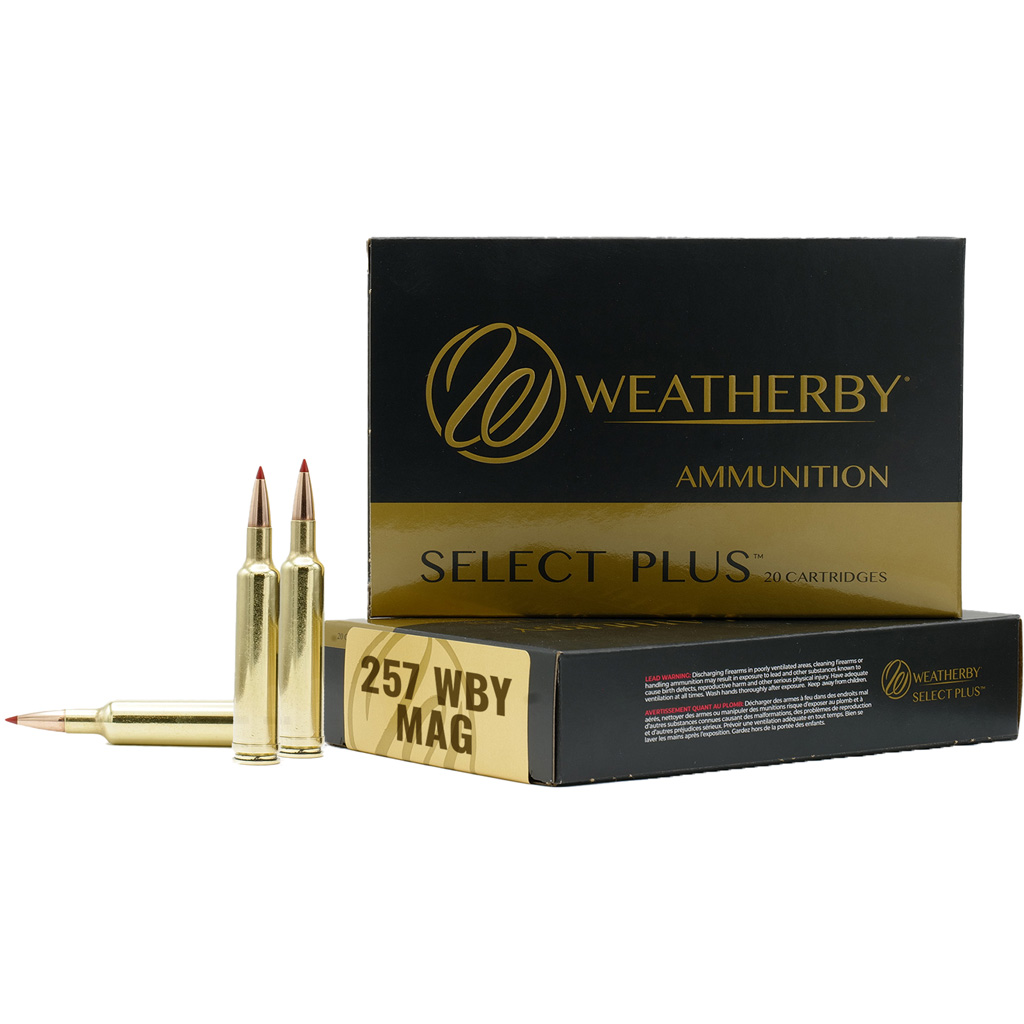 Weatherby Select Plus .257 Weatherby Magnum 100 Grain Swift Scirocco Brass Cased Centerfire Rifle Ammunition