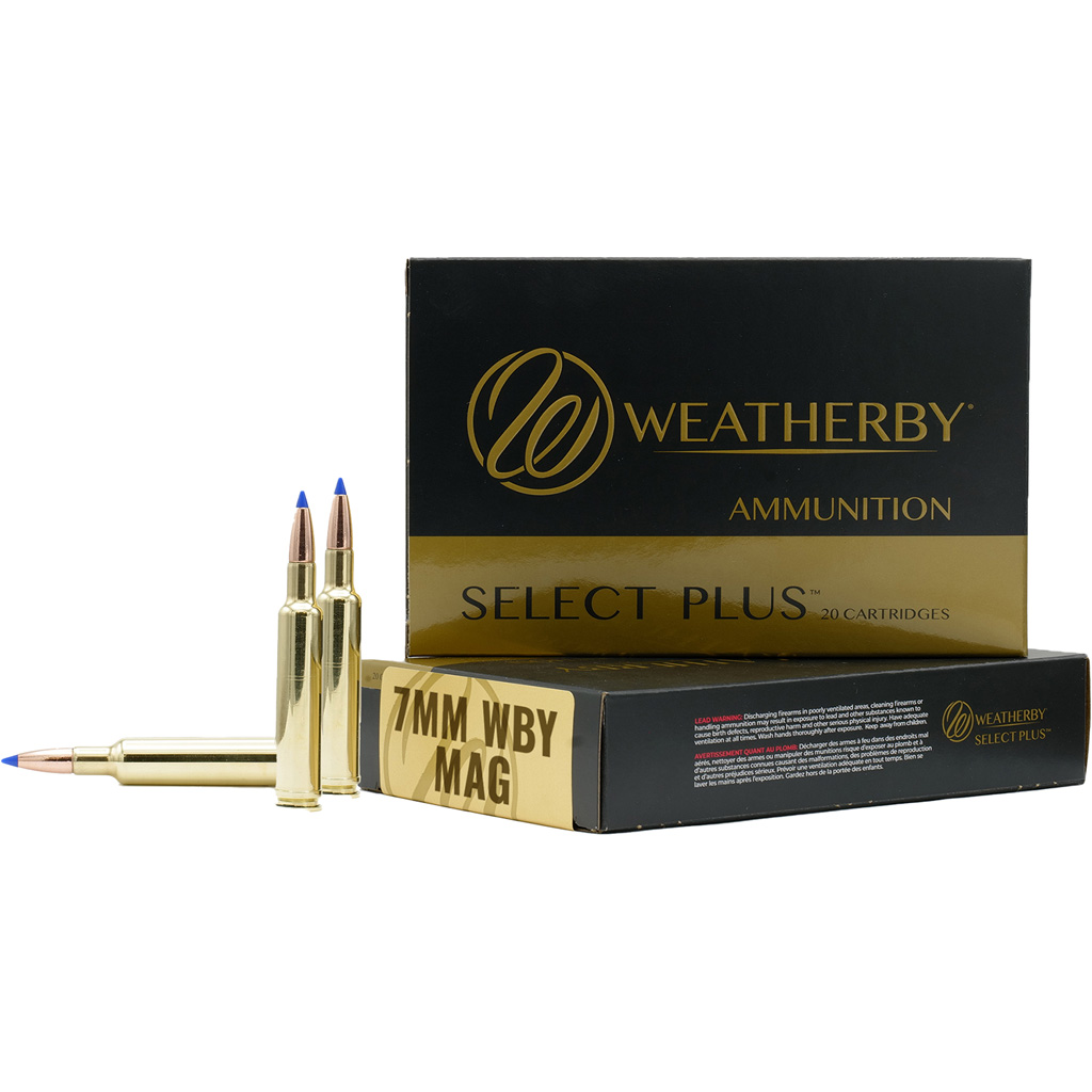 Weatherby Select Plus 7mm Weatherby Magnum 150 Grain Swift Scirocco Brass Cased Centerfire Rifle Ammunition