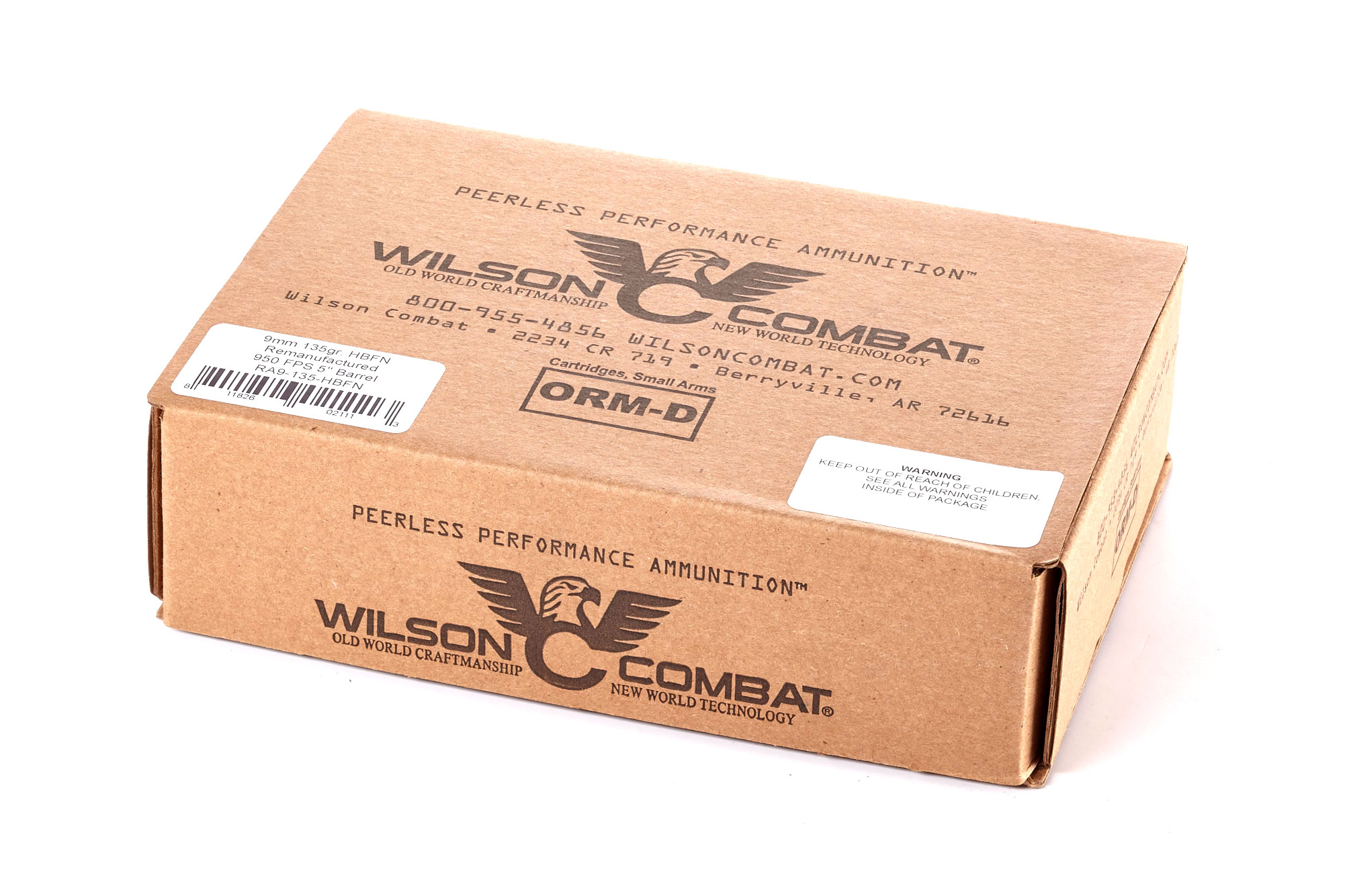 Wilson Combat Berry HBFN Remanufactured 135 Grain Brass Cased Pistol Ammunition