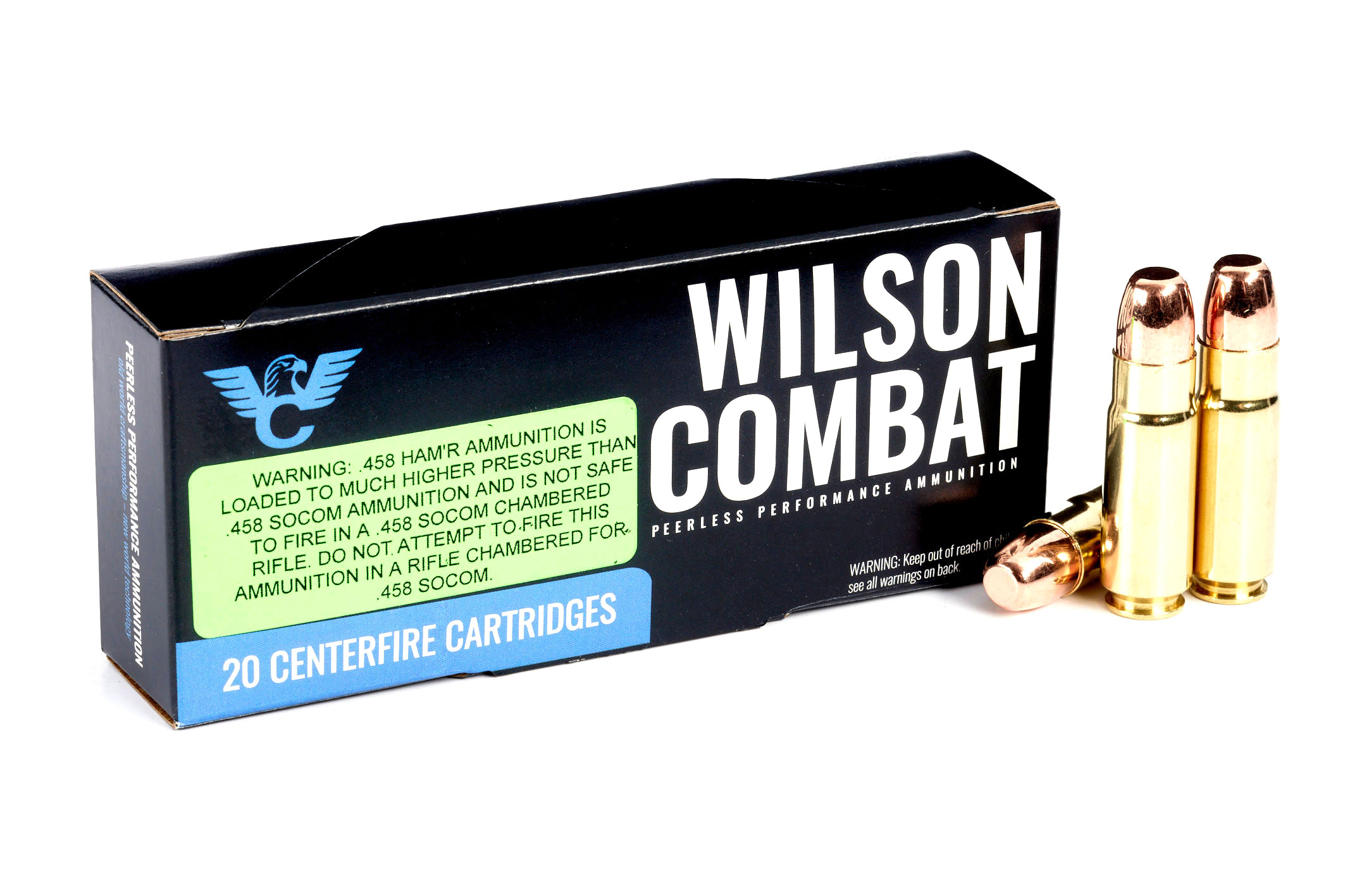 Wilson Combat X-Treme .458 HAM'R 300 Grain Round Nose Flat Point Brass Cased Rifle Ammunition