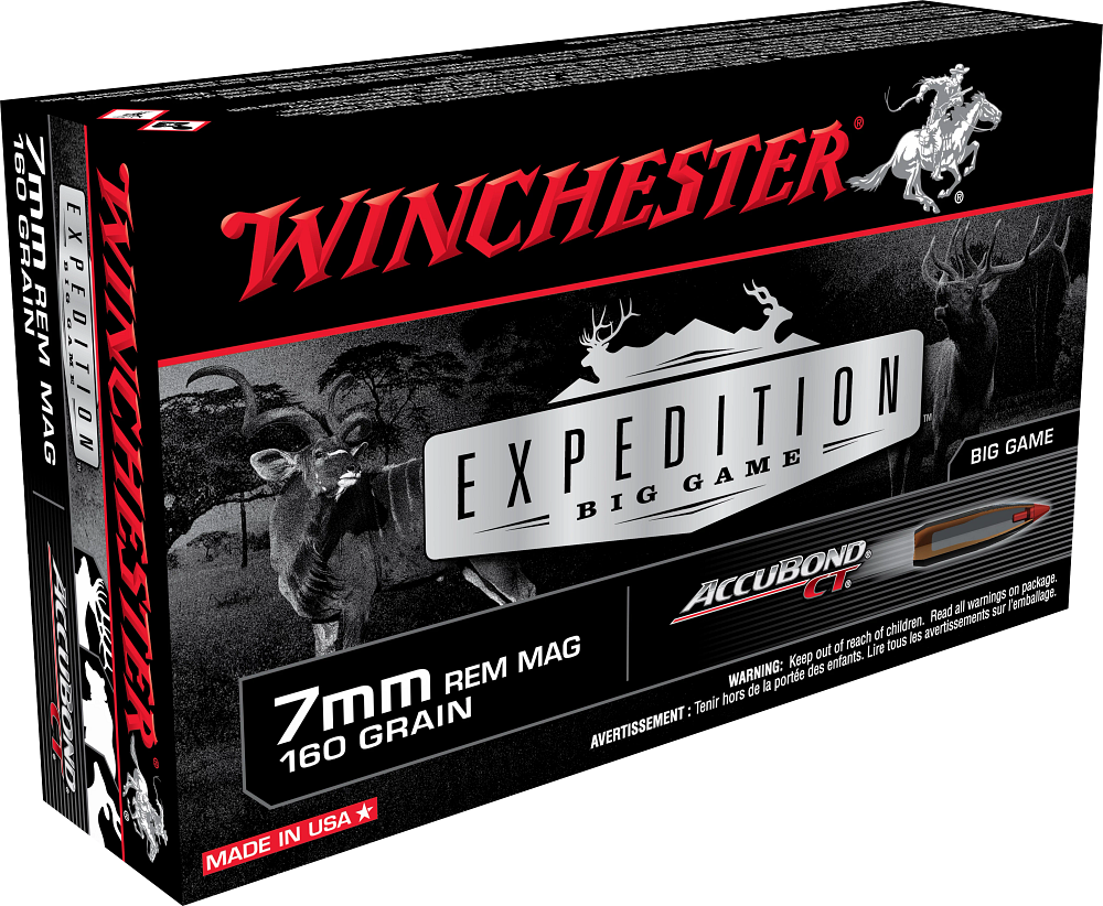 Winchester Ammo S7MMCT Expedition Big Game 7mm Rem Mag 160 Gr AccuBond CT