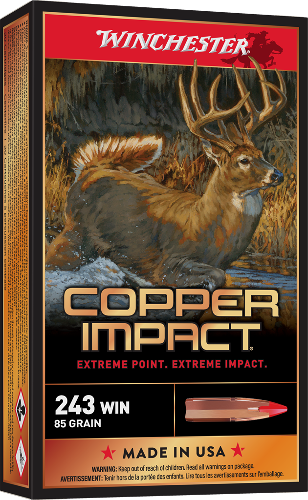 Winchester Deer Season XP Copper Impact .243 Winchester 85 Grain Copper Extreme Point Centerfire Rifle Ammunition