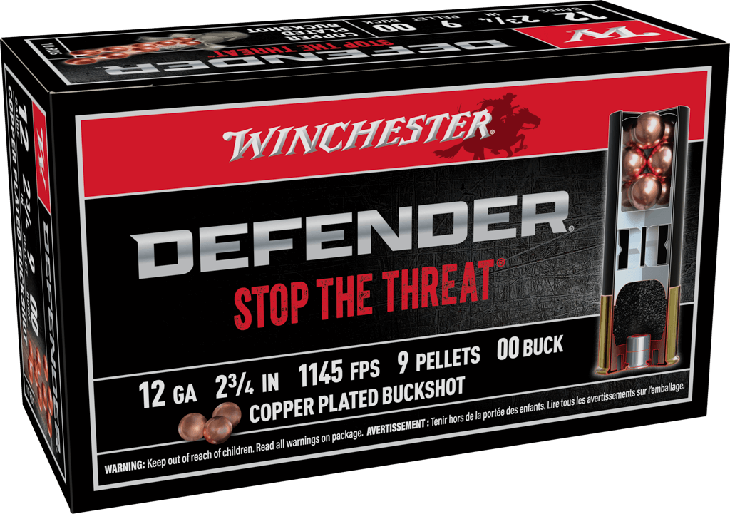 Winchester Defender 12 Gauge 2 3/4in 9 Pellets Shotgun Buckshot Ammunition