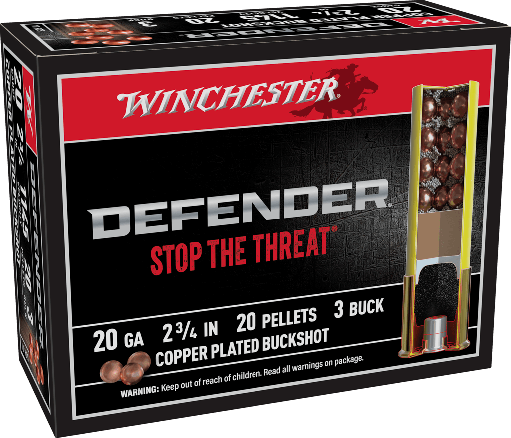 Winchester Defender 20 Gauge 2 3/4in 20 Pellets Shotgun Buckshot Ammunition