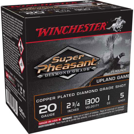 Winchester Diamond GRD Pheasant 20G 2-3/4in #5 Brass Case Shotgun Ammunition