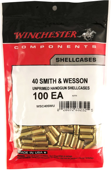 Winchester Bulk Brass Unprimed Handgun Shellcase Metallic