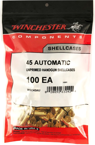 Winchester .45 ACP Unprimed Handgun Brass