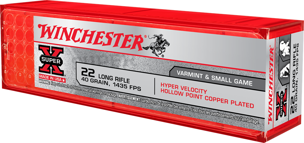 Winchester HYPER SPEED .22 Long Rifle 40 grain Copper Plated Hollow Point Rimfire Ammunition