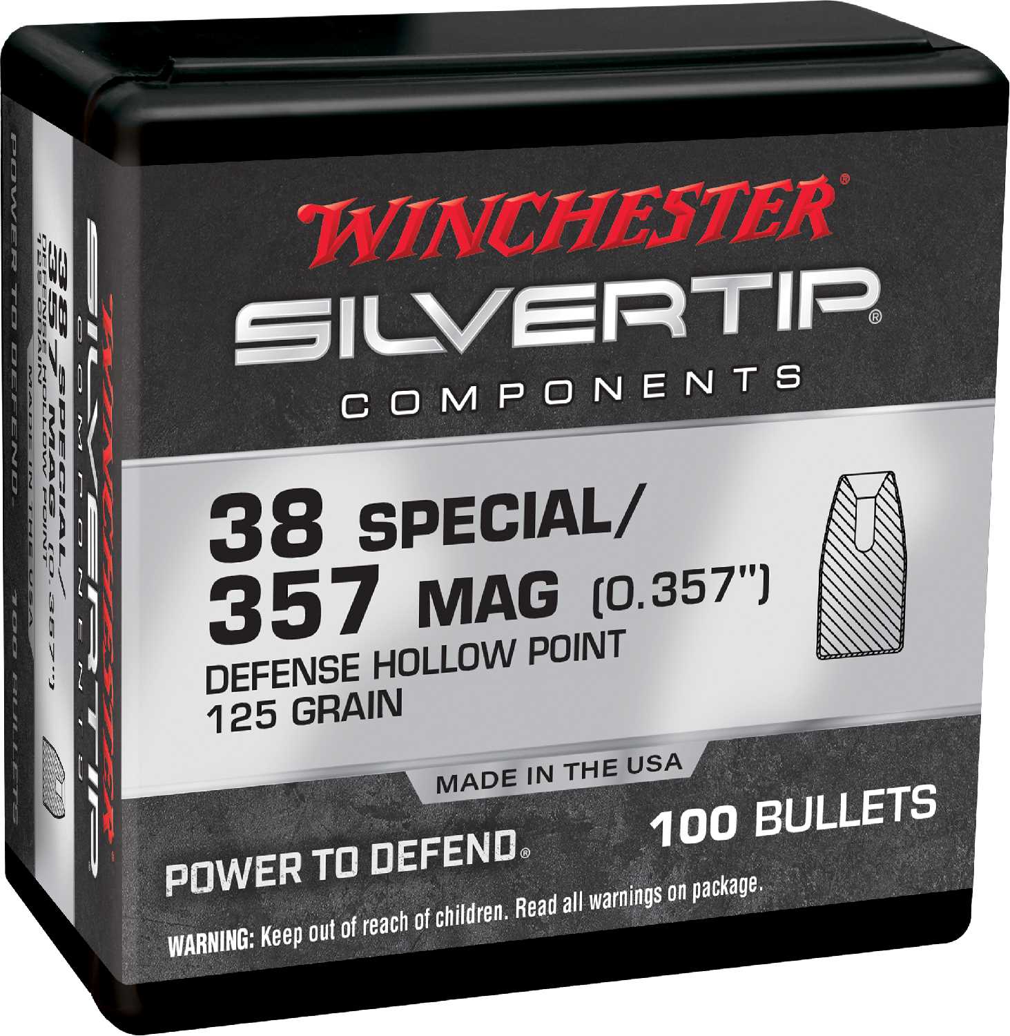 Winchester Pistol Bullets, 38 Special, 125 Grain, Silvertip JHP