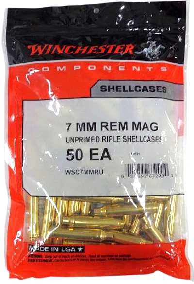 Winchester 7mm Remington Magnum Unprimed Rifle Brass