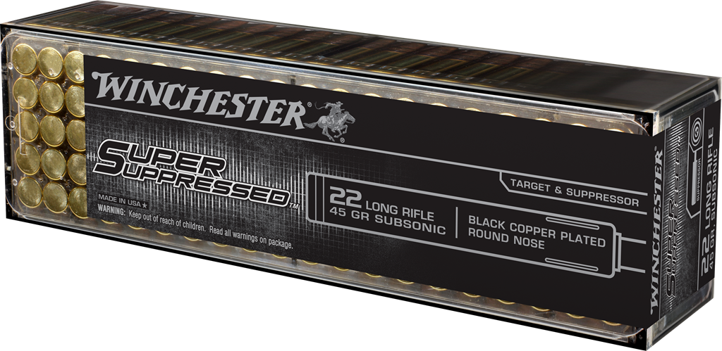 Winchester Super Suppressed .22 Long Rifle 45 Grain Subsonic Lead Round Nose Rimfire Ammunition