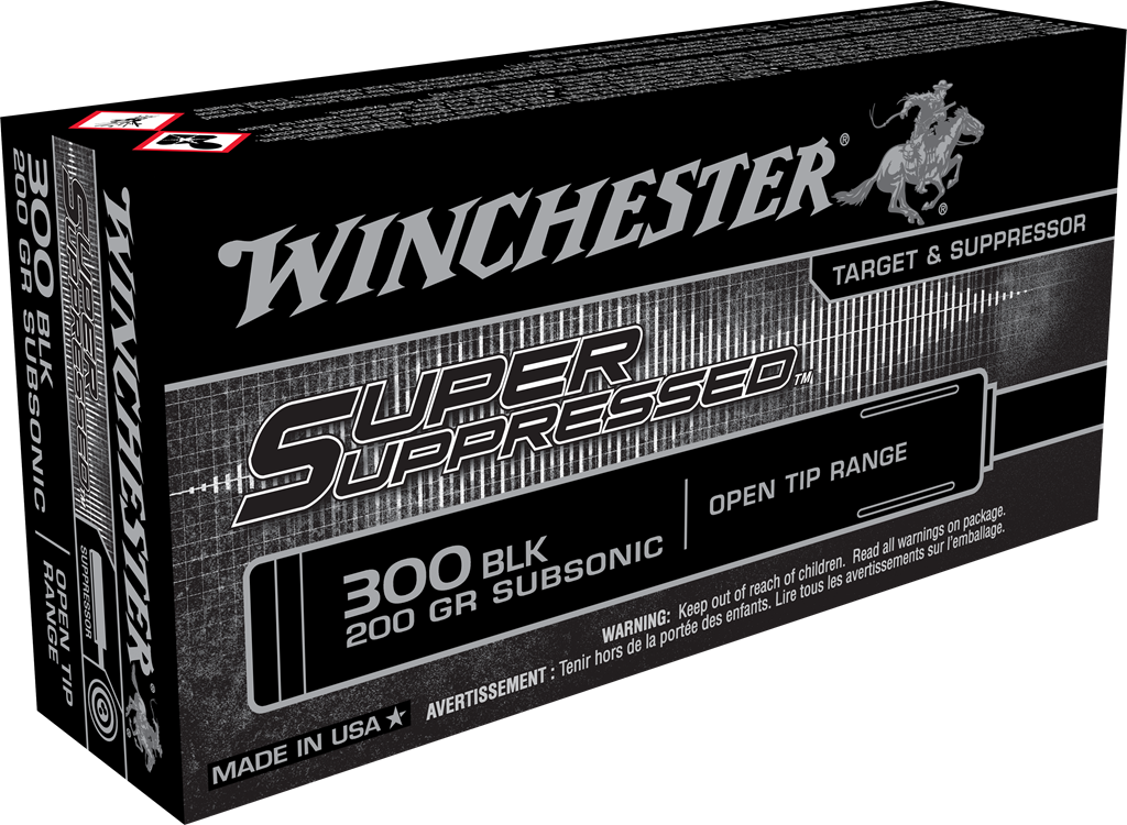 Winchester Super Suppressed .300 AAC Blackout 200 grain Full Metal Jacket Centerfire Rifle Ammunition