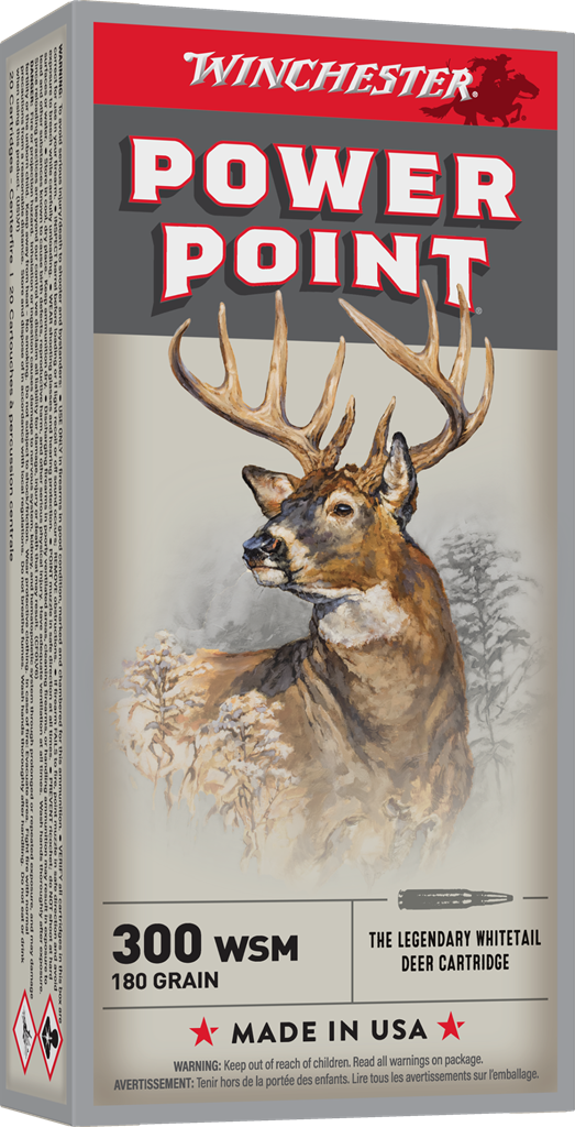 Winchester Super-X Rifle .300 Winchester Short Magnum 180 grain Power-Point Brass Cased Centerfire Rifle Ammunition