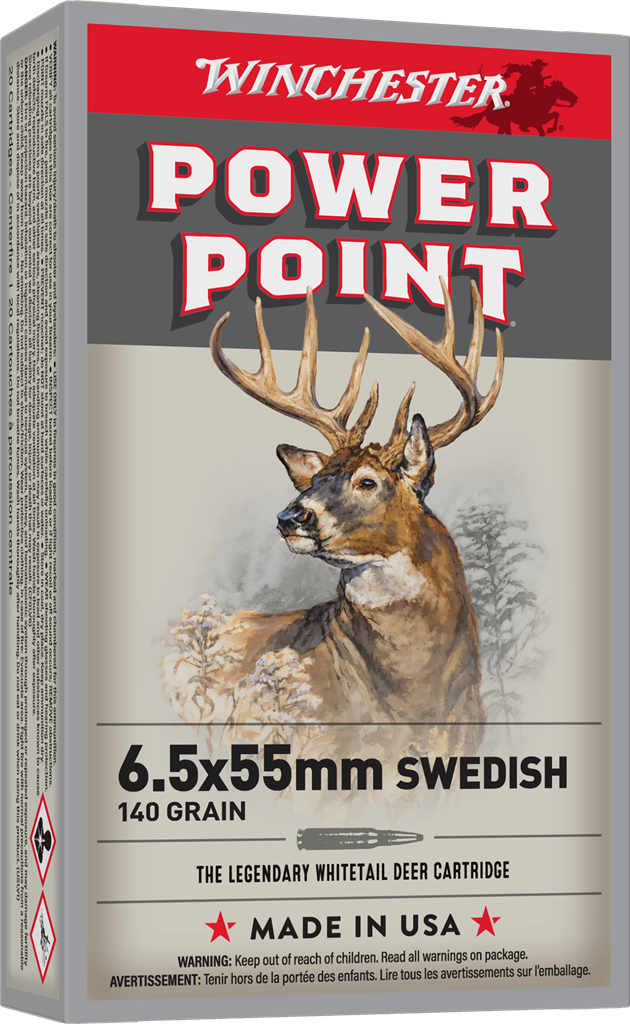 Winchester Super-X Rifle 6.5x55mm Swedish 140 grain Power-Point Centerfire Rifle Ammunition