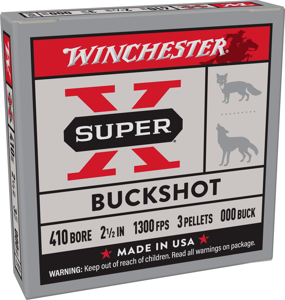 Winchester Super-X Shotshell 410 Bore 3 Pellets 2.5" Shotgun Buckshot Ammunition