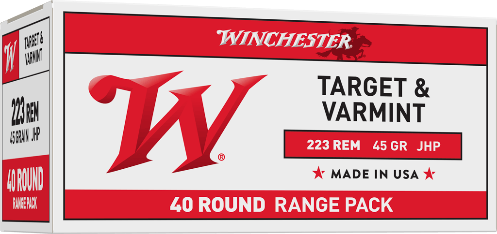 Winchester USA RIFLE .223 Remington 45 grain Jacketed Hollow Point Centerfire Rifle Ammunition