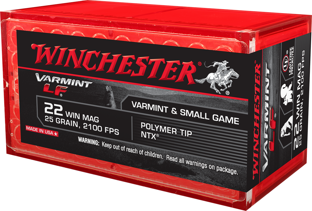 Winchester Varmint LF .22 Winchester Magnum Rimfire 25 grain NTX Polymer Tip Rimfire Ammunition