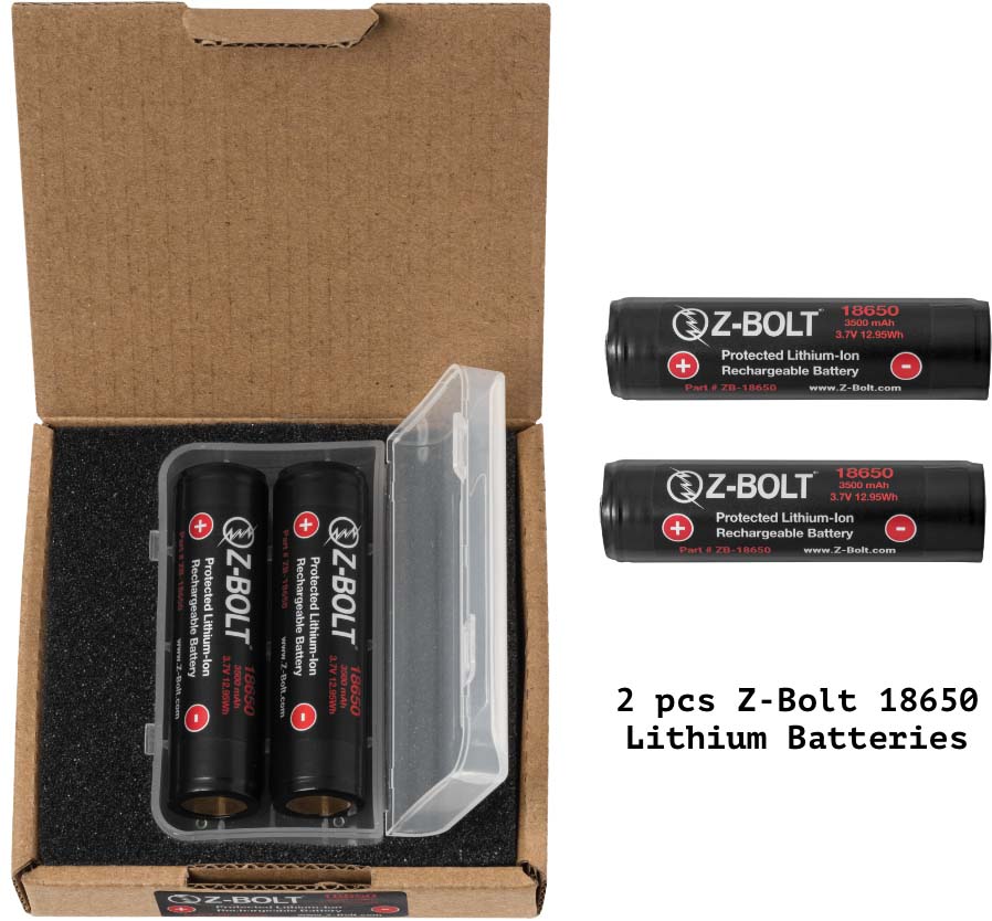 RECHARGEABLE BATTERIES-18650-2PK