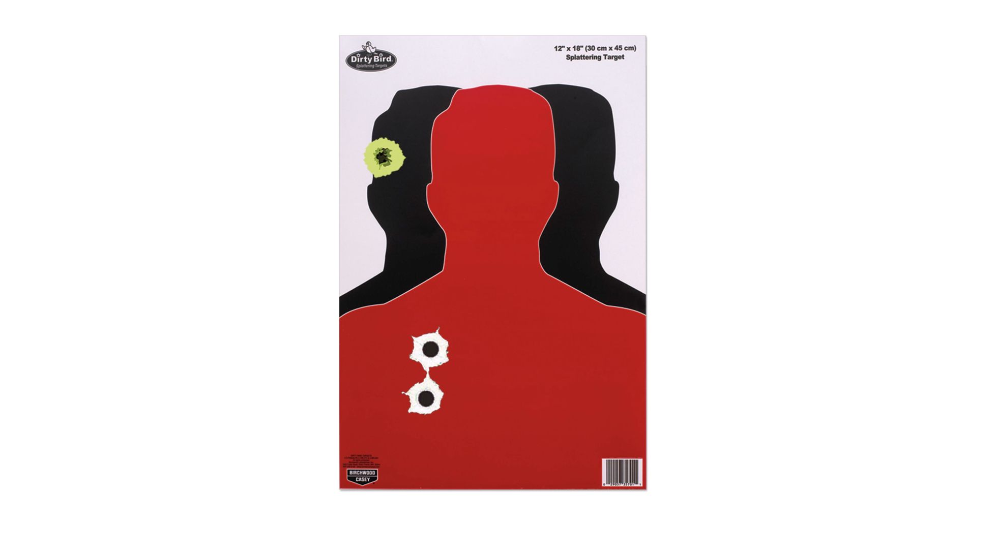 birchwood casey dirty bird silhouette iii splattering paper target