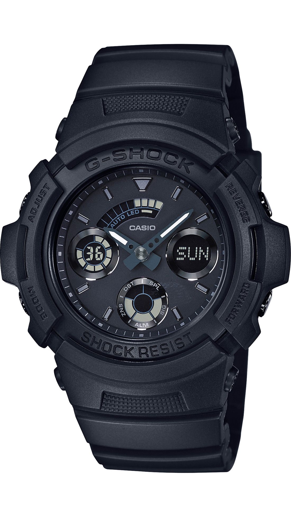 casio g shock black out basic watch