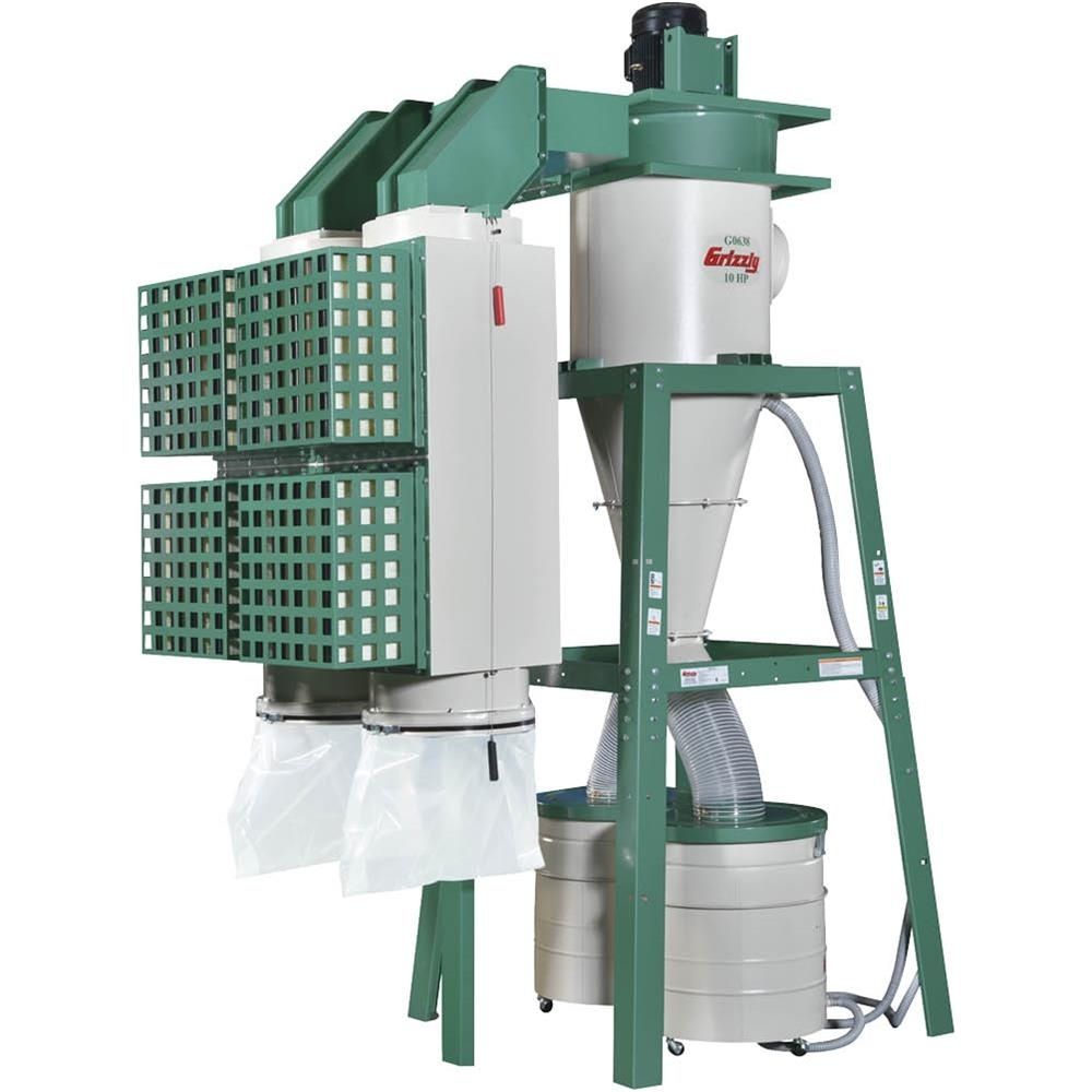 Grizzly Industrial 3Phase DualFiltration HEPA Cyclone Dust Collector