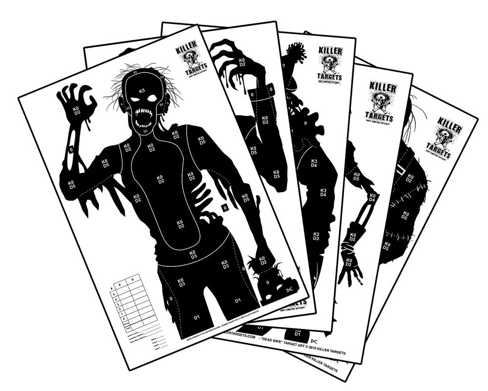 killer targets zombie shooting targets series 1 combo pack 5 star