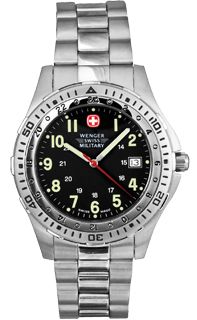 Wenger Battalion Pilot Men's Swiss Military Stainless Steel Watch ...