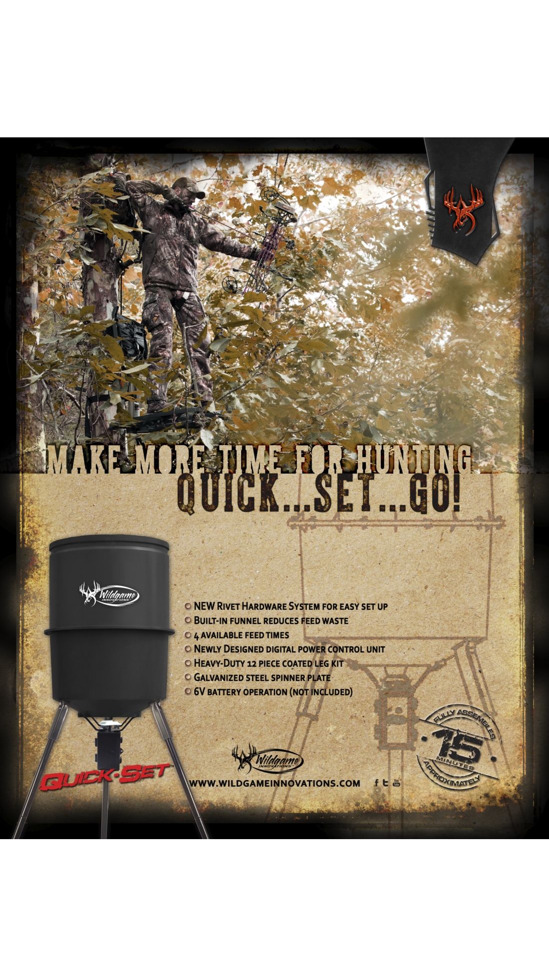 Wildgame Innovations Quick Set 270 - 270 lb / 30 Gallon Poly Barrel ...