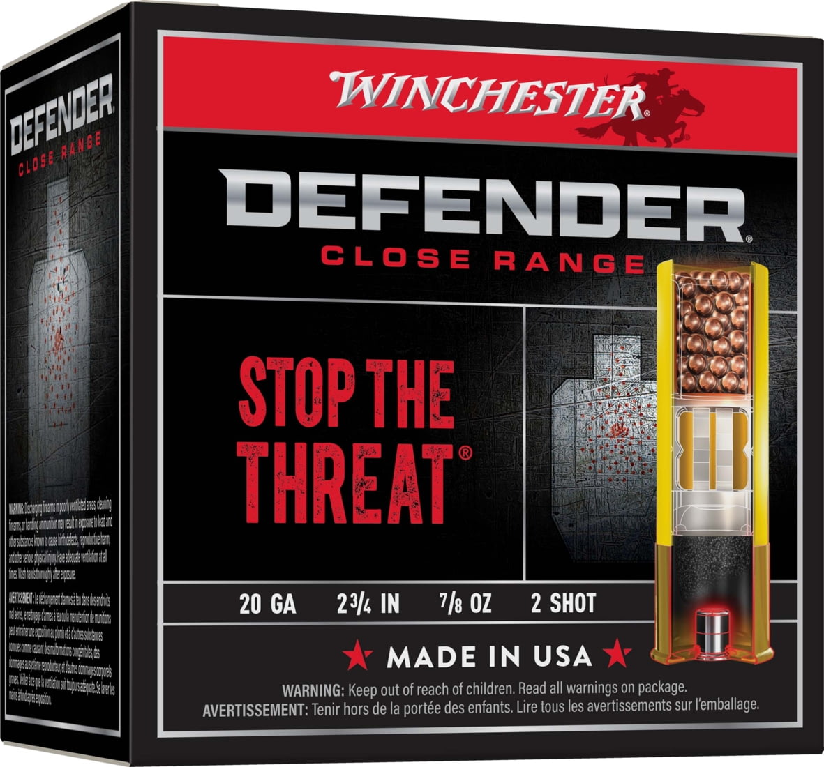 Winchester Defender 20 Gauge 0.87oz 2.75in Size 2 Centerfire Shotgun